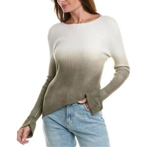 Anthropologie Ribbed Ombré Gradient Sweater Asym Hem Long Sleeve Small